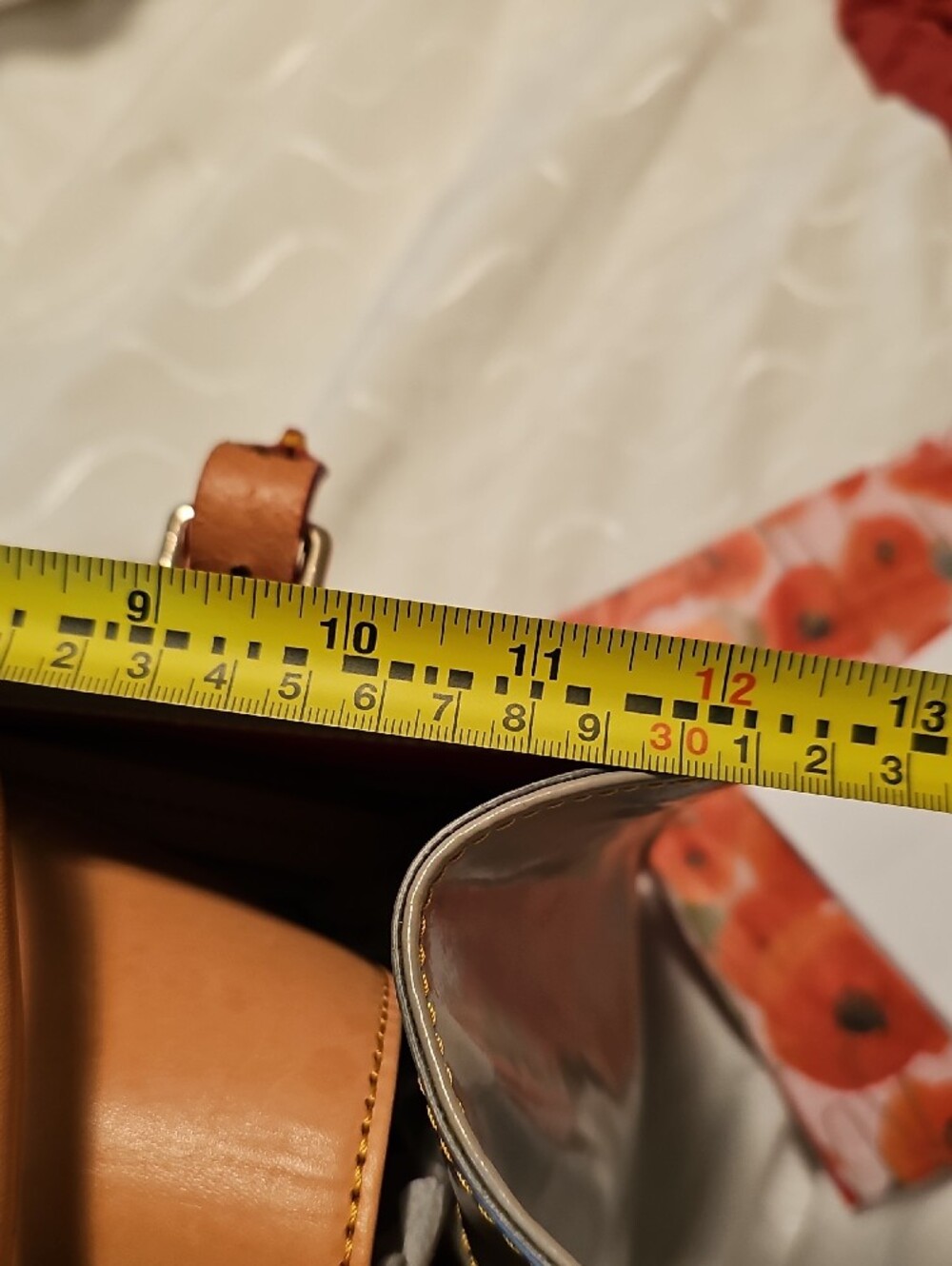 Dooney & Bourke Gray Leather Tote with Tan Trim - Picture 6 of 10
